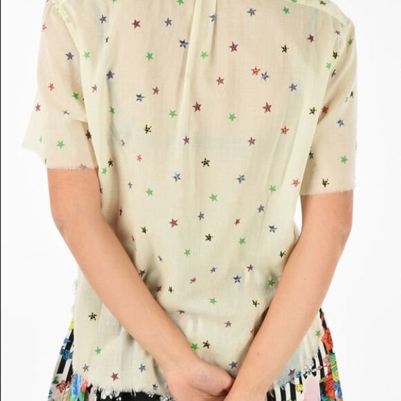 ✨Frayed collar dot button down top✨ - Picture 2 of 9